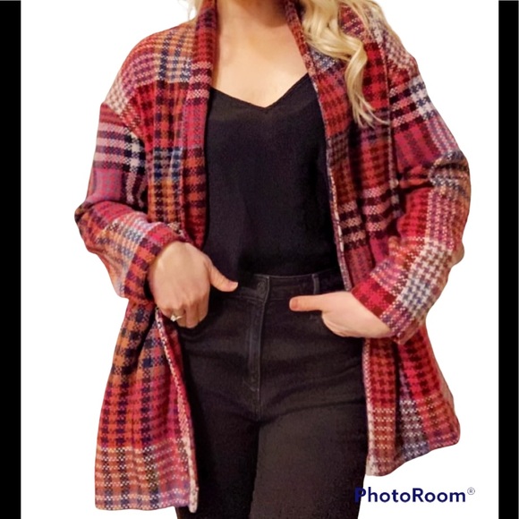 Rachel Zoe plaid coat - Picture 2 of 15